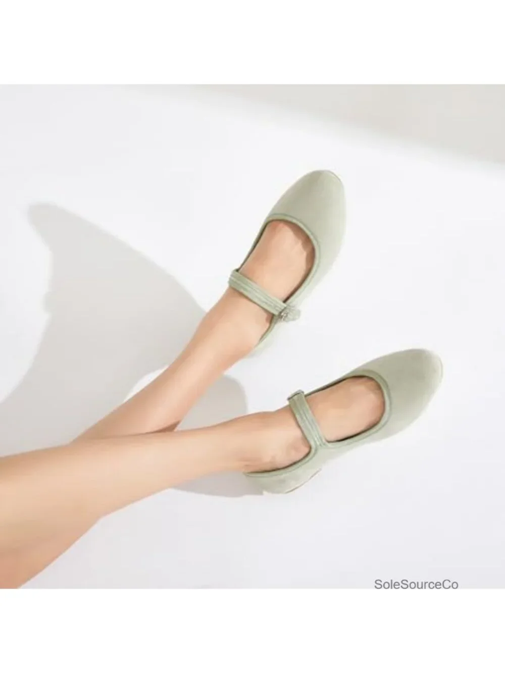 Women's Mary Jane Flats with Adjustable Strap Faux Suede Memory Foam Comfort
